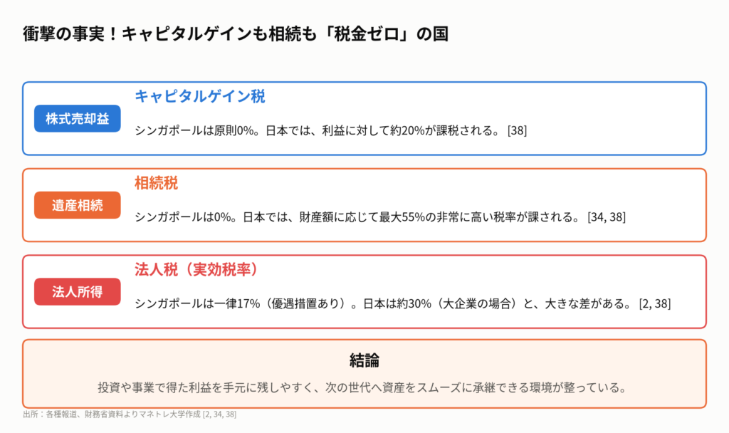図1:シンガポールと日本の主な税制比較