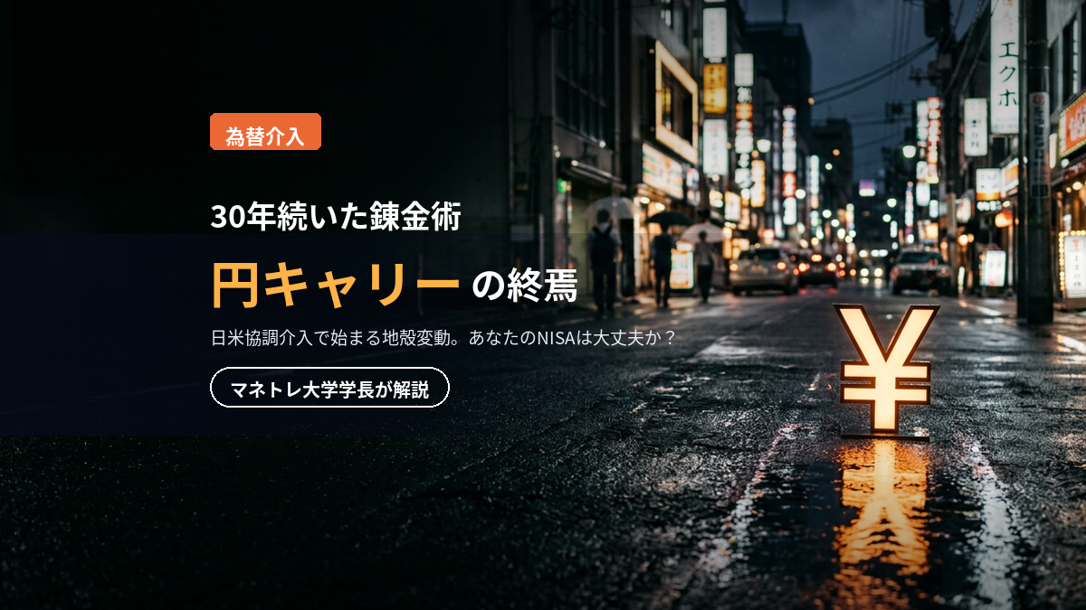 円キャリーの終焉 2026｜日米協調介入で始まる資産の地殻変動をマネトレ大学学長が解説