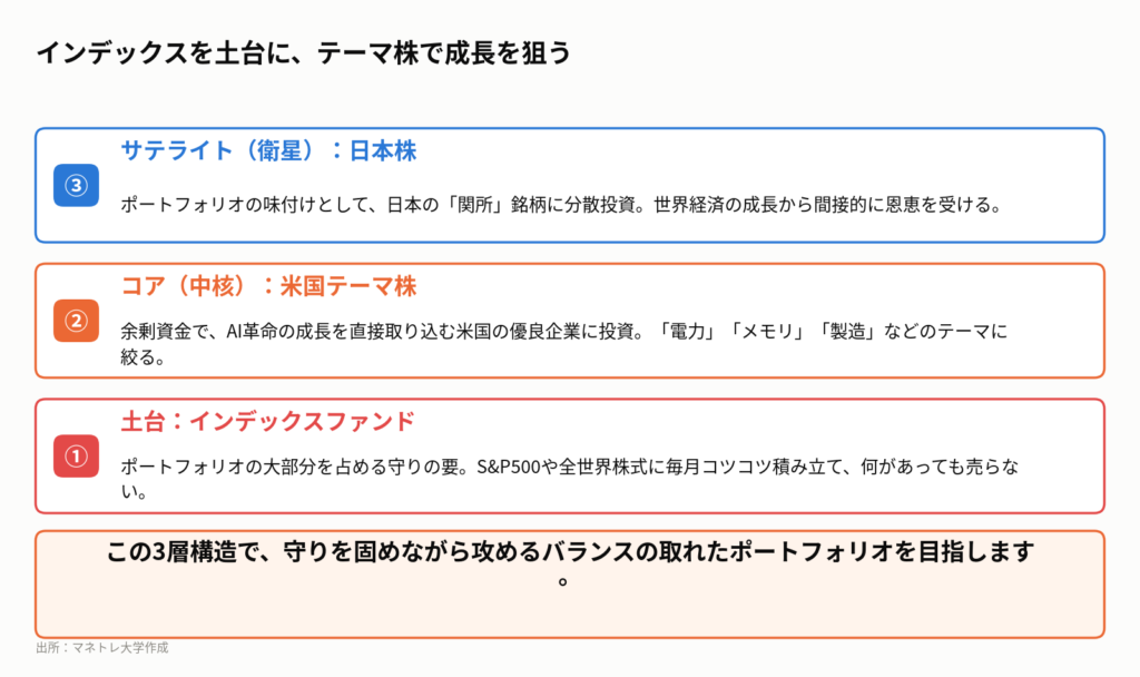 図6:暴落に備える投資の3階層モデル