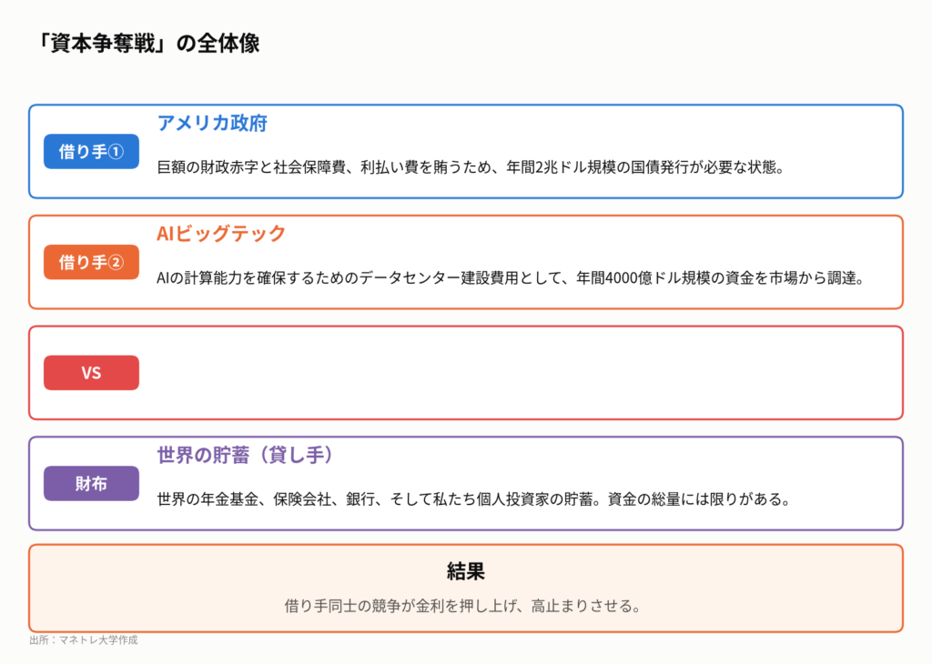 図3:二人の巨大な借り手と一つの財布